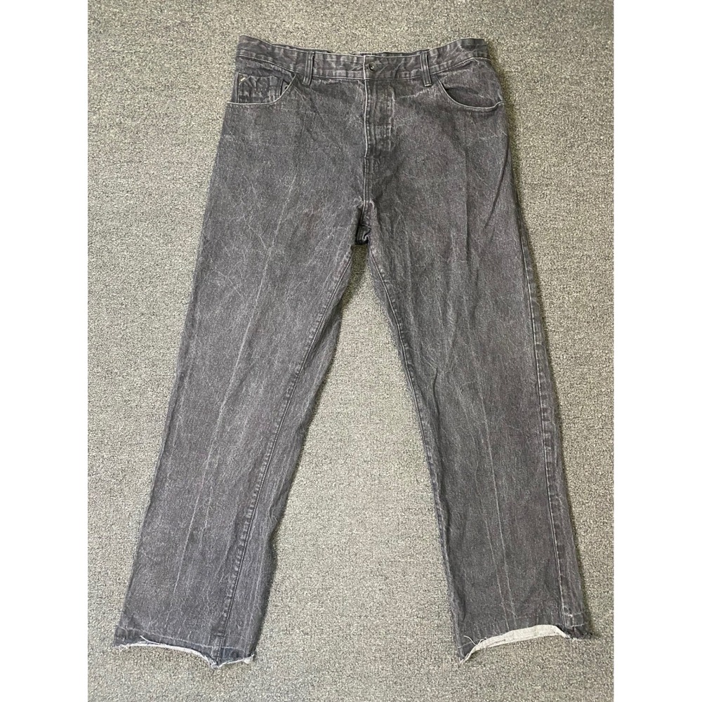 Southpole Baggy Fit Jeans Black Mens 40x32 Acid Wash Frayed Hem Streetwear‎ Y2K